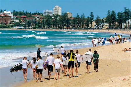 simsearch:841-03067702,k - A surf class on Manly beach, the northern ocean suburb of Sydney, New South Wales, Australia, Pacific Foto de stock - Direito Controlado, Número: 841-02723002