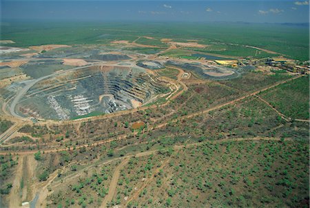 Aerial view of one of only three permitted uranium mines in Australia (share of profits go to aboriginal landowners), Ranger Uranium mine, Kakadu National Park, Northern Territory, Australia Stock Photo - Rights-Managed, Code: 841-02723040