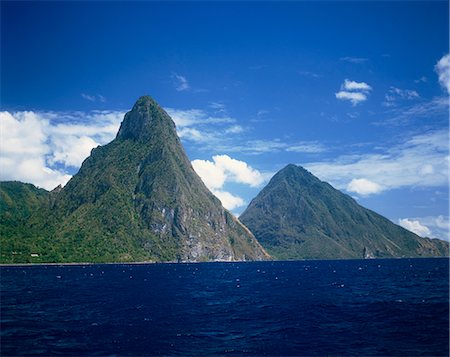 ste lucie - Les Pitons, Sainte-Lucie, au vent Iles, Antilles, Caraïbes, Amérique centrale Photographie de stock - Rights-Managed, Code: 841-02824571