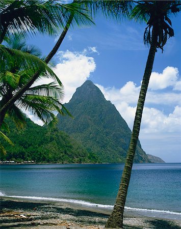 pitons - Les Pitons, Sainte-Lucie, au vent Iles, Antilles, Caraïbes, Amérique centrale Photographie de stock - Rights-Managed, Code: 841-02824573