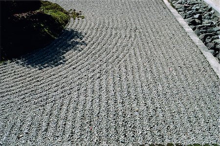 Raked stones, Byodin Temple, near Kyoto, Japan, Asia Stock Photo - Rights-Managed, Code: 841-02824716