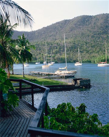 Baie de Marigot, Sainte-Lucie, au vent Iles, Antilles, Caraïbes, Amérique centrale Photographie de stock - Rights-Managed, Code: 841-02824810