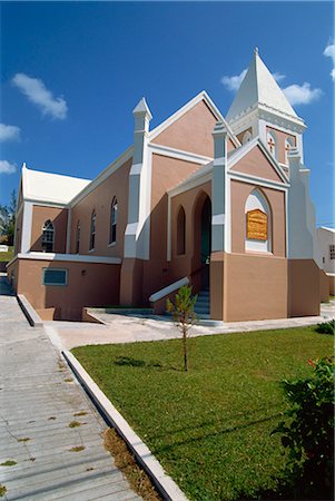 simsearch:841-02709938,k - Église, Bermudes, Atlantique, l'Amérique centrale Photographie de stock - Rights-Managed, Code: 841-02825132