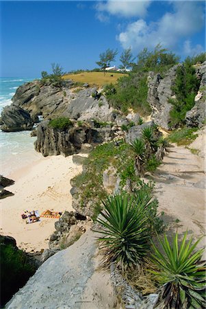 Plage de la côte sud, Bermudes, océan Atlantique, l'Amérique centrale Photographie de stock - Rights-Managed, Code: 841-02825153