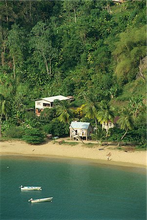 simsearch:841-02825624,k - Aerial view over housing on beach in Parlatuvier Bay, Tobago, West Indies, Caribbean, Central America Stock Photo - Rights-Managed, Code: 841-02825628