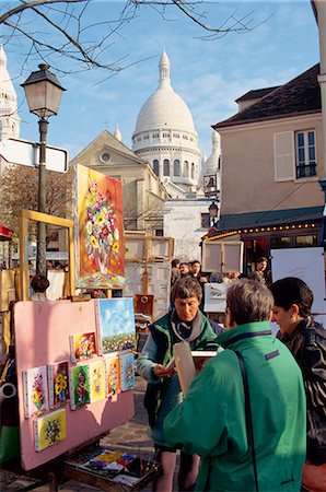 paris street scenes montmartre - Montmartre area, Paris, France, Europe Stock Photo - Rights-Managed, Code: 841-02825791