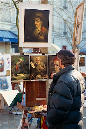 paris people painting - Montmartre area, Paris, France, Europe Stock Photo - Rights-Managed, Code: 841-02825793