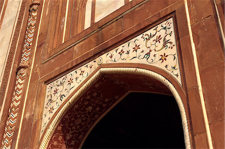 Detail of entrance gateway to the Taj Mahal, UNESCO World Heritage Site, Agra, Uttar Pradesh state, India, Asia Stock Photo - Rights-Managed, Code: 841-02826102