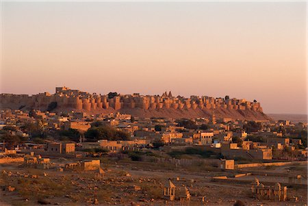 Fortified old city, Jaisalmer, Rajasthan state, India, Asia Foto de stock - Direito Controlado, Número: 841-02826207