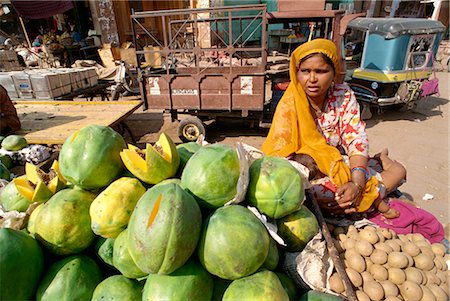 Woman selling fruit and eggs, Jodhpur, Rajasthan state, India, Asia Stock Photo - Rights-Managed, Code: 841-02826257