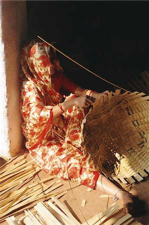 Basket making, Dhariyawad, Rajasthan, India Foto de stock - Direito Controlado, Número: 841-02830786