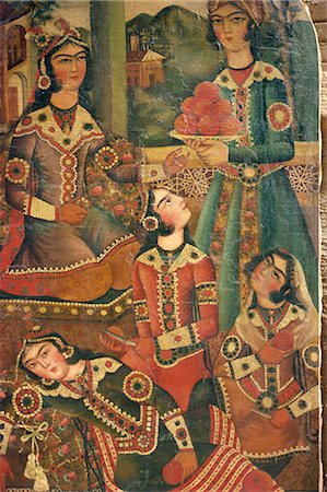 shiraz - Qajar painting, Shiraz Museum, Shiraz, Iran, Middle East Foto de stock - Direito Controlado, Número: 841-02830937