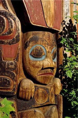 Totem Pole Park, Village haïda, Vancouver, Colombie-Britannique, au Canada, l'Amérique du Nord Photographie de stock - Rights-Managed, Code: 841-02830946