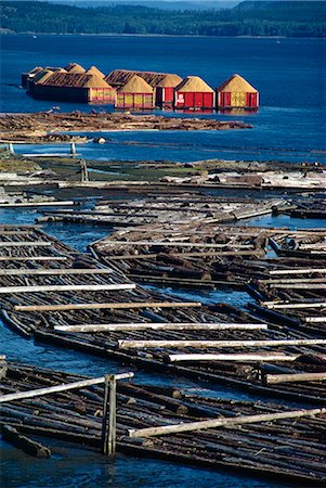 simsearch:841-02824677,k - Logs booms on the Campbell River, British Columbia, Canada, North America Stock Photo - Rights-Managed, Code: 841-02831035