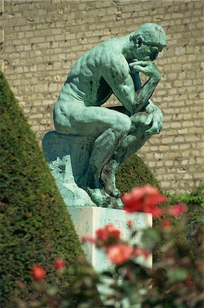 pose du penseur - Le penseur de Rodin, Musée Rodin, Paris, France, Europe Photographie de stock - Rights-Managed, Code: 841-02831250