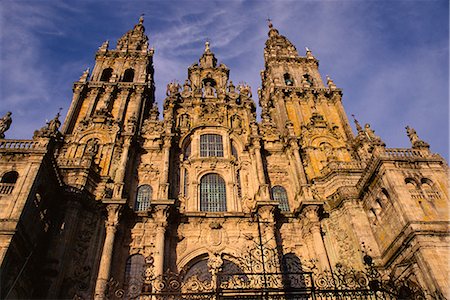 Exterior facade dating from 1750, of the Cathedral of Santiago de Compostela, Christian pilgrimage destination, Santiago de Compostela, UNESCO World Heritage Site, Galicia, Spain, Europe Foto de stock - Direito Controlado, Número: 841-02831380