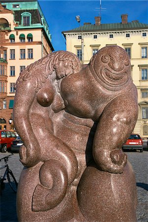 Seagod sculpture de Carl Milles, Skappsbron, Stockholm, Suède, Scandinavie, Europe Photographie de stock - Rights-Managed, Code: 841-02831651