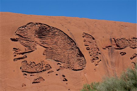 Erosion pattern, Uluru (Ayers Rock), UNESCO World heritage Site, Northern Territory, Australia, Pacific Foto de stock - Con derechos protegidos, Código: 841-02831740