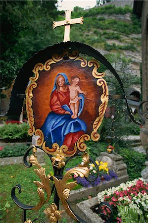 simsearch:841-02947503,k - Painted tomb plate, St. Peter's Cemetery, Salzburg, Austria, Europe Foto de stock - Con derechos protegidos, Código: 841-02831828