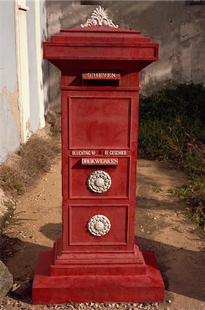 Old post box in museum, Aruba, Dutch Antilles, West Indies, Central America Foto de stock - Direito Controlado, Número: 841-02832065