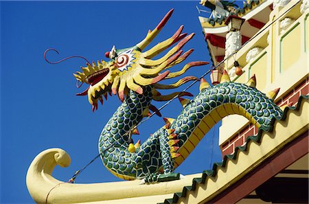 Dragon decoration on the exterior of a Taoist temple in the Philippines, Southeast Asia, Asia Stock Photo - Rights-Managed, Code: 841-02832179