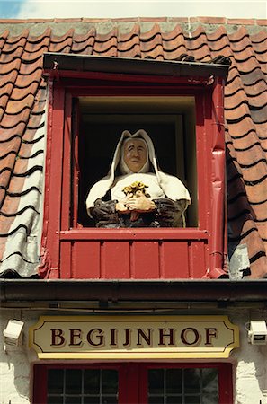 Detail of Begijnhof (Beguine House), Bruges, Belgium, Europe Foto de stock - Con derechos protegidos, Código: 841-02832171