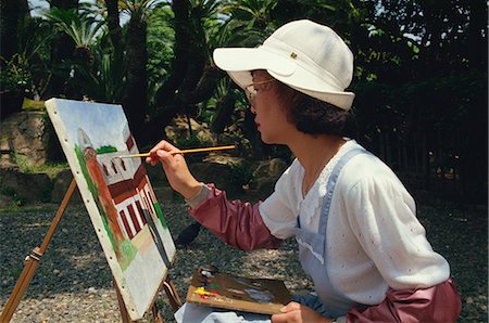 Femme peinture à Sorakuen jardin, Kobe, Japon, Asie Photographie de stock - Rights-Managed, Code: 841-02832228