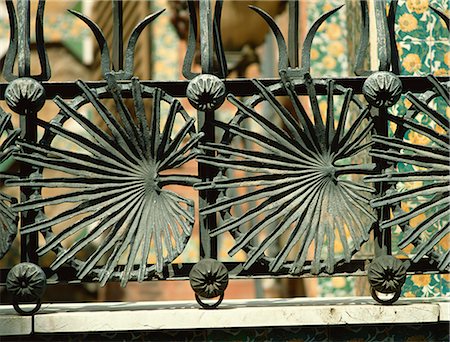 Ironwork by Gaudi, Casa Vicens, Barcelona, Catalonia, Spain, Europe Stock Photo - Rights-Managed, Code: 841-02832292
