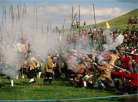 Civil War re-enactment by the Sealed Knot, near site of Edgehill, Warwickshire, England, United Kingdom, Europe Stock Photo - Rights-Managed, Code: 841-02832407