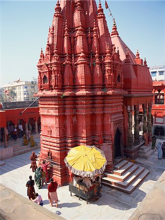 durga photography - Durga Temple, 18th century Nagara style, painted in red ochre, Varanasi (formerly Benares), Uttar Pradesh, India, Asia Stock Photo - Rights-Managed, Code: 841-02832494