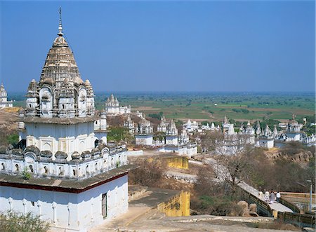 Jain temples on hillside, Sonagiri, Madhya Pradesh state, India, Asia Stock Photo - Rights-Managed, Code: 841-02832502