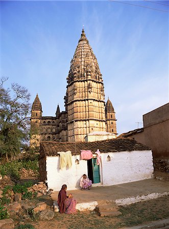 Woman at door of cottage, Chaturbhuj Temple, Orcha, Madhya Pradesh state, India, Asia Stock Photo - Rights-Managed, Code: 841-02832503