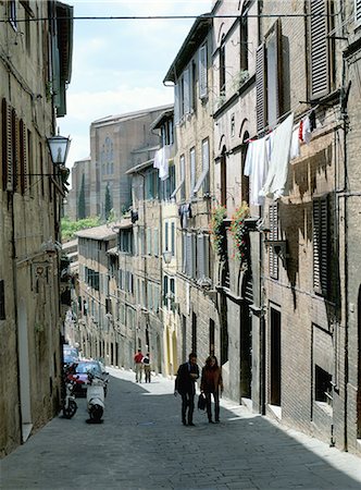 Via San Caterino, off Costa San Antonio, in Oca district of Siena, Tuscany, Italy, Europe Stock Photo - Rights-Managed, Code: 841-02832560