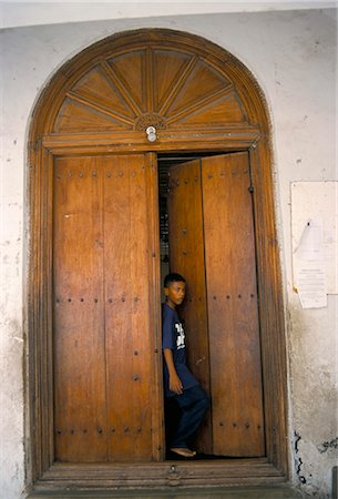 Arab style Lamu door, Old Town, Mombasa, Kenya, East Africa, Africa Stock Photo - Rights-Managed, Code: 841-02832696