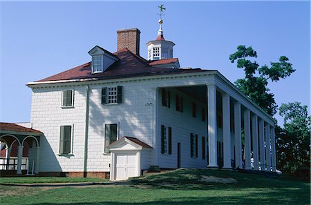 pillars for front porch - Mount Vernon, Virginia, États-Unis d'Amérique (États-Unis d'Amérique), Amérique du Nord Photographie de stock - Rights-Managed, Code: 841-02832740