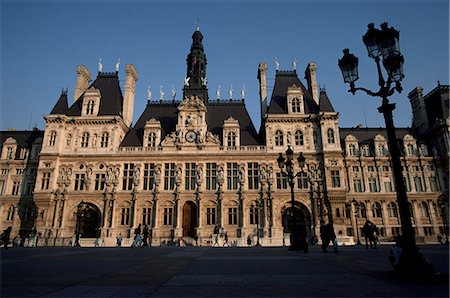 paris government buildings - The 19th century Hotel de Ville, city council town hall and square, Paris, France, Europe Stock Photo - Rights-Managed, Code: 841-02832897