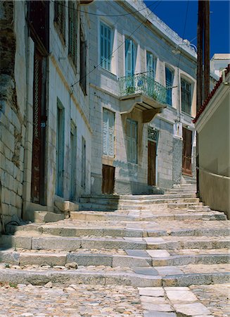 simsearch:841-02903559,k - Street steps and houses, Ermoupoli, Syros (Siros), Cyclades, Greek Islands, Greece, Europe Foto de stock - Con derechos protegidos, Código: 841-02899435