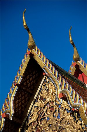 simsearch:841-02713667,k - Détail de toit Wihan, Wat Pho, Bangkok, Thaïlande, Asie du sud-est, Asie Photographie de stock - Rights-Managed, Code: 841-02899465