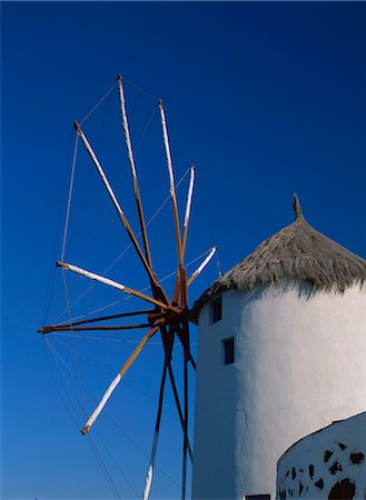 simsearch:841-02899499,k - Traditional thatched windmill, Santorini (Thira), Cyclades Islands, Greek Islands, Greece, Europe Fotografie stock - Rights-Managed, Codice: 841-02899497