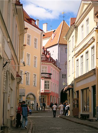 estonian (places and things) - Shopping street, Tallinn, en Estonie, pays baltes, Europe Photographie de stock - Rights-Managed, Code: 841-02899800