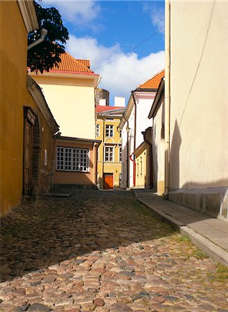 Cobblestone street in the Toompea area, Tallinn, Estonia, Baltic States, Europe Fotografie stock - Rights-Managed, Codice: 841-02899802