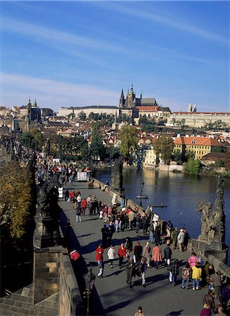 prague skyline - The Charles Bridge, Prague, Czech Republic, Europe Stock Photo - Rights-Managed, Code: 841-02899939