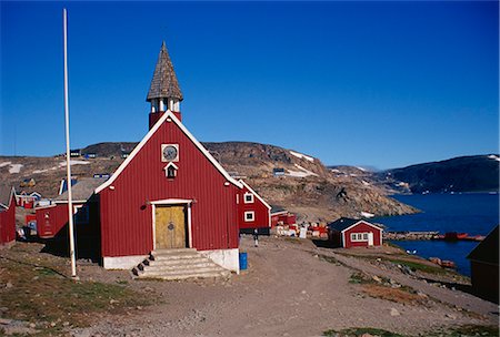simsearch:841-03066563,k - Église d'Ittoqqortoormiit, Groenland oriental, du Groenland, les régions polaires Photographie de stock - Rights-Managed, Code: 841-02900195