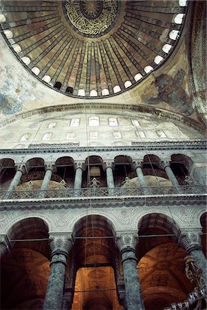 Interior of the Santa Sophia, UNESCO World Heritage Site, Istanbul, Turkey, Europe, Eurasia Stock Photo - Rights-Managed, Code: 841-02900314