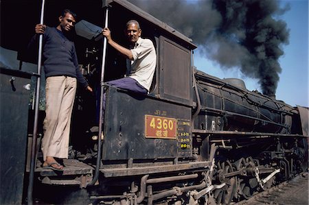people in a locomotive - Steam locomotive, India, Asia Stock Photo - Rights-Managed, Code: 841-02900425