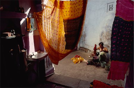 dyeing - Processus tie and dye, ville de Bhuj, district de Kutch, état du Gujarat, Inde, Asie Photographie de stock - Rights-Managed, Code: 841-02900433