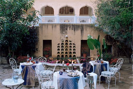 A la carte menu served by the Lily Pond, Samode Palace Hotel, Samode, Rajasthan state, India, Asia Stock Photo - Rights-Managed, Code: 841-02900538