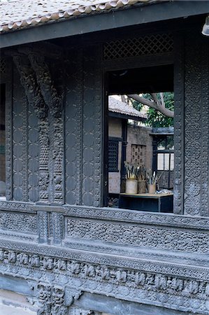 The exquisitely carved 300 year old wood facade of a Pol house, Ahmedabad, Gujarat state, India, Asia Foto de stock - Con derechos protegidos, Código: 841-02900590