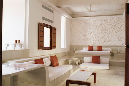 simsearch:841-02900670,k - Suite de chambre à coucher, Devi Garh Fort Palace Hotel, près d'Udaipur, état du Rajasthan, Inde, Asie Photographie de stock - Rights-Managed, Code: 841-02900671