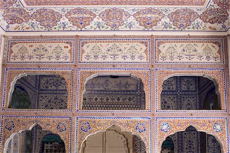 simsearch:841-02901944,k - Example of the exquisite wall painting in the Sultan Mahal (hall), Samode Palace, Samode, Rajasthan state, India, Asia Foto de stock - Con derechos protegidos, Código: 841-02900689